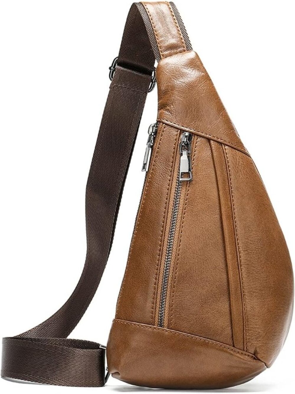 Stylish Leather Crossbody Sling Bag for Men & Women - Outdoor Travel Chest Pack